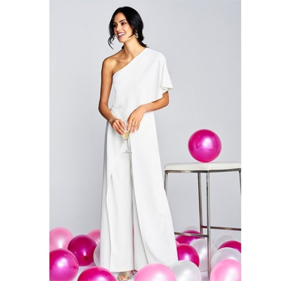 adrianna papell jumpsuit white